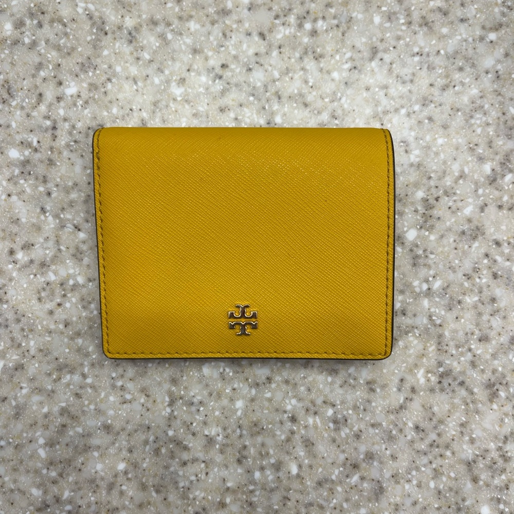 Tory Burch Yellow Key Card Holder Minimalist Design